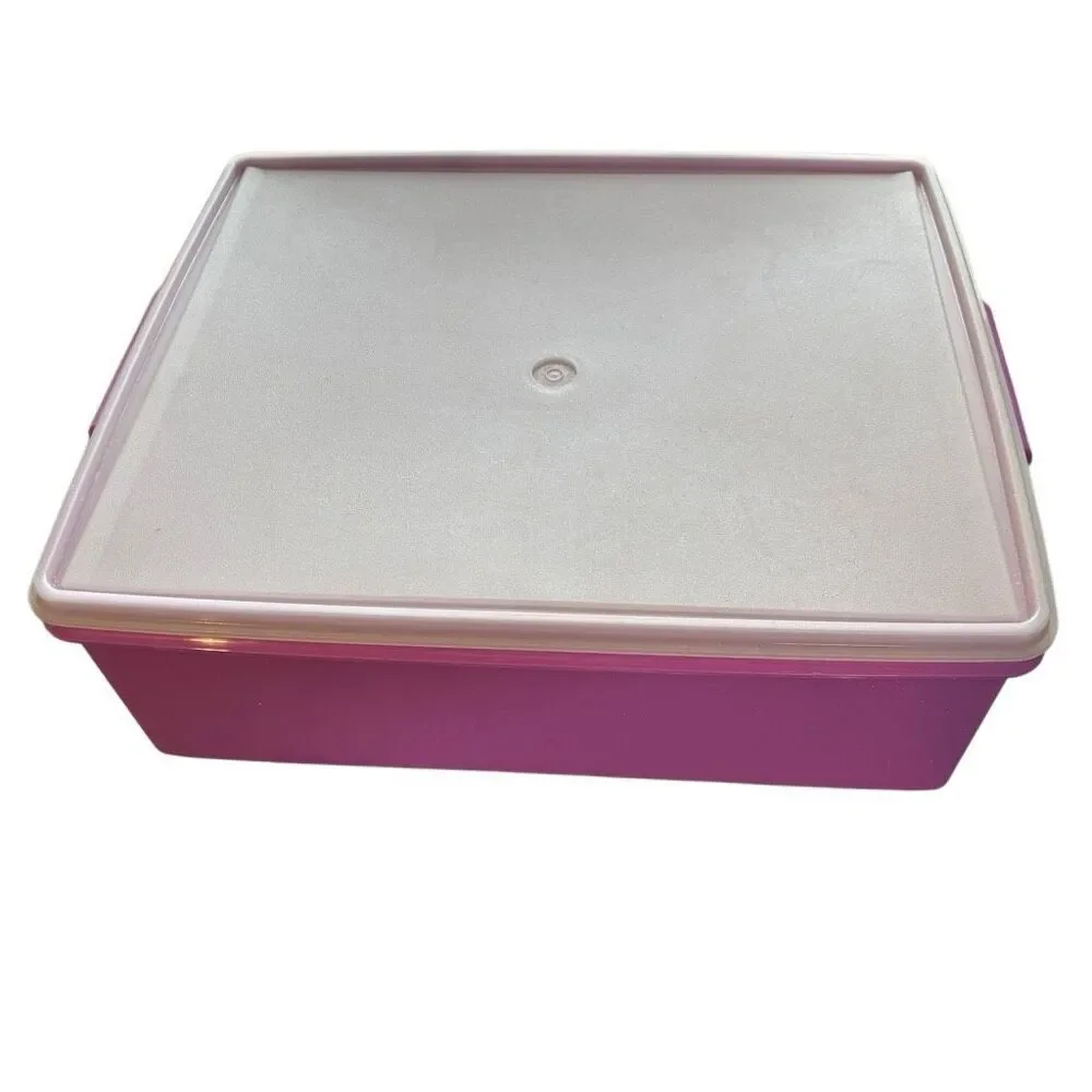 Tupperware Large 17” x 14” x 6” Purple Container With Lid